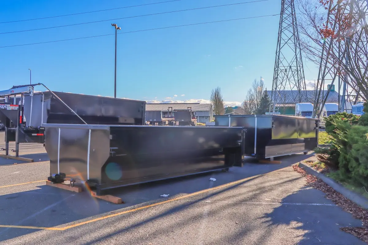 Roll-off dumpster ready for waste disposal at job site for Construction Dumpster Rental in Sunbury